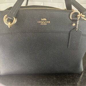 Coach Black Leather Satchel with Gold Hardware